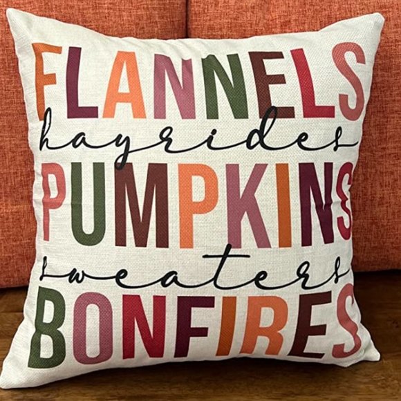 Fall Decor Decorative Pillow Cover Case Thanksgiving Farmhouse Cottage Accent - Picture 1 of 9